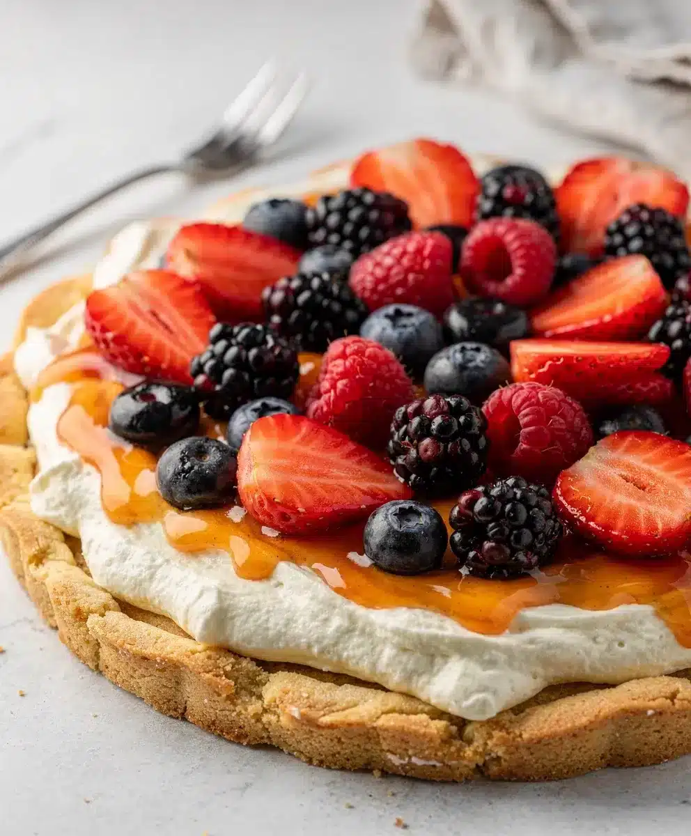 No Bake Berry Cheesecake Fruit Pizza 6 No Bake Berry Cheesecake Fruit Pizza featured image