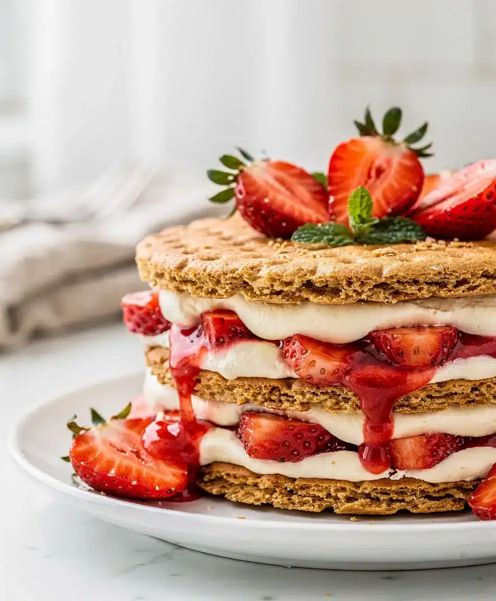 No Bake Strawberry Shortcake 6 No Bake Strawberry Shortcake featured image