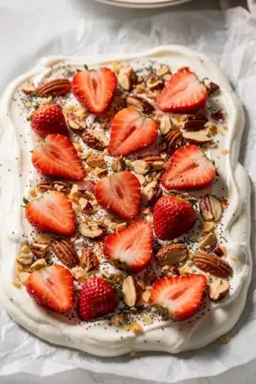 No Bake Strawberry Yogurt Bark 13 No bake strawberry yogurt bark with almonds and chia.