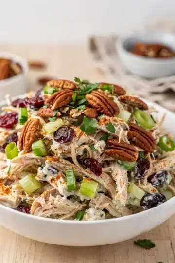 Southern Pecan Cranberry Chicken Salad 13 Creamy Southern Pecan Cranberry Chicken Salad with toasted nuts and cranberries