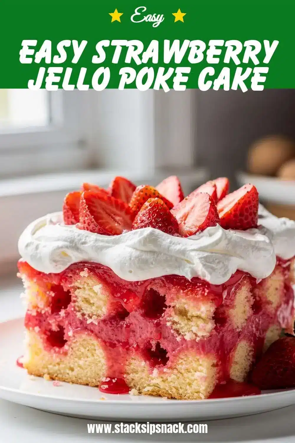 Easy Strawberry Jello Poke Cake 10 Storage and leftovers for Easy Strawberry Jello Poke Cake