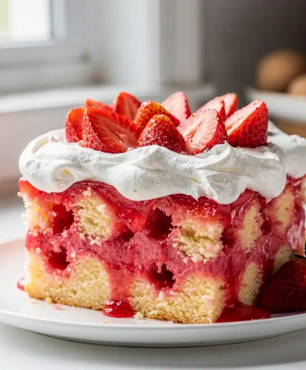 Easy Strawberry Jello Poke Cake 6 Easy Strawberry Jello Poke Cake featured image