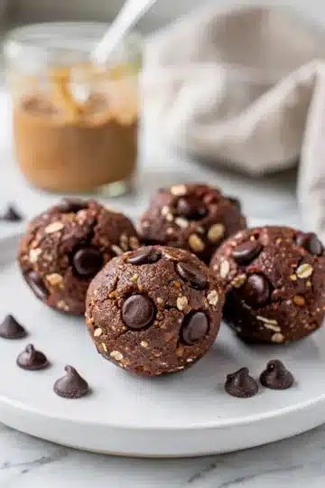 Chocolate Almond Butter Protein Balls 12 Chocolate almond butter protein balls coated in creamy chocolate