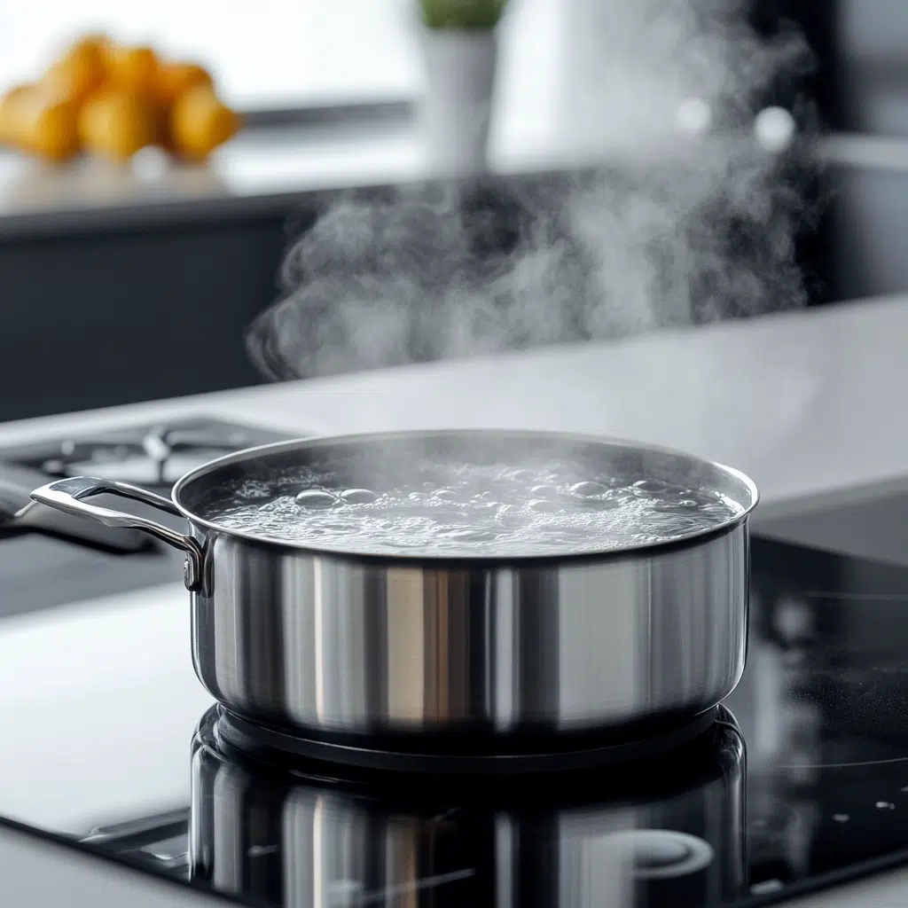 Boiling water for Japanese Pink Salt Trick Recipe