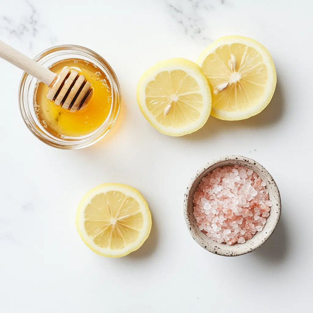 Ingredients for Japanese Pink Salt Trick Recipe on a kitchen counter