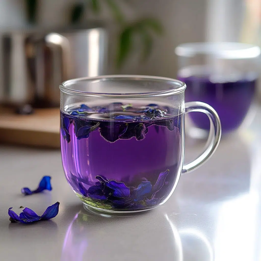Steeping butterfly pea tea for Brazilian Mounjaro drink