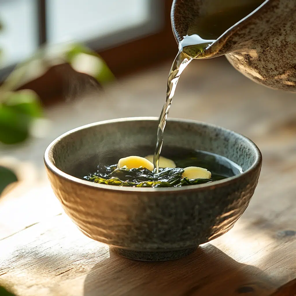 Making the Japanese Mounjaro recipe with bamboo whisk and fresh ingredients