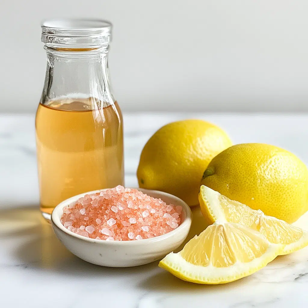 pink salt weight loss recipe ingredients on kitchen table