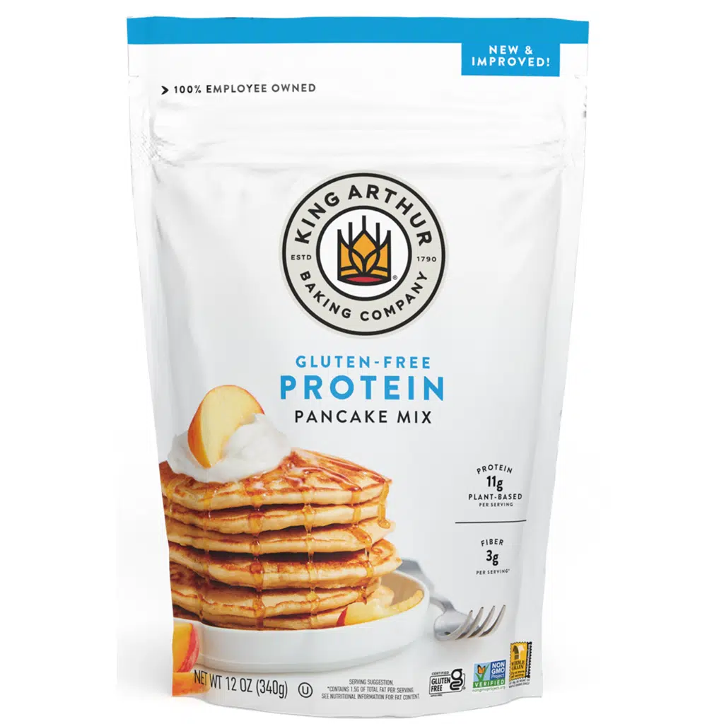 King Arthur Baking Company gluten-free protein pancake mix with 11g protein