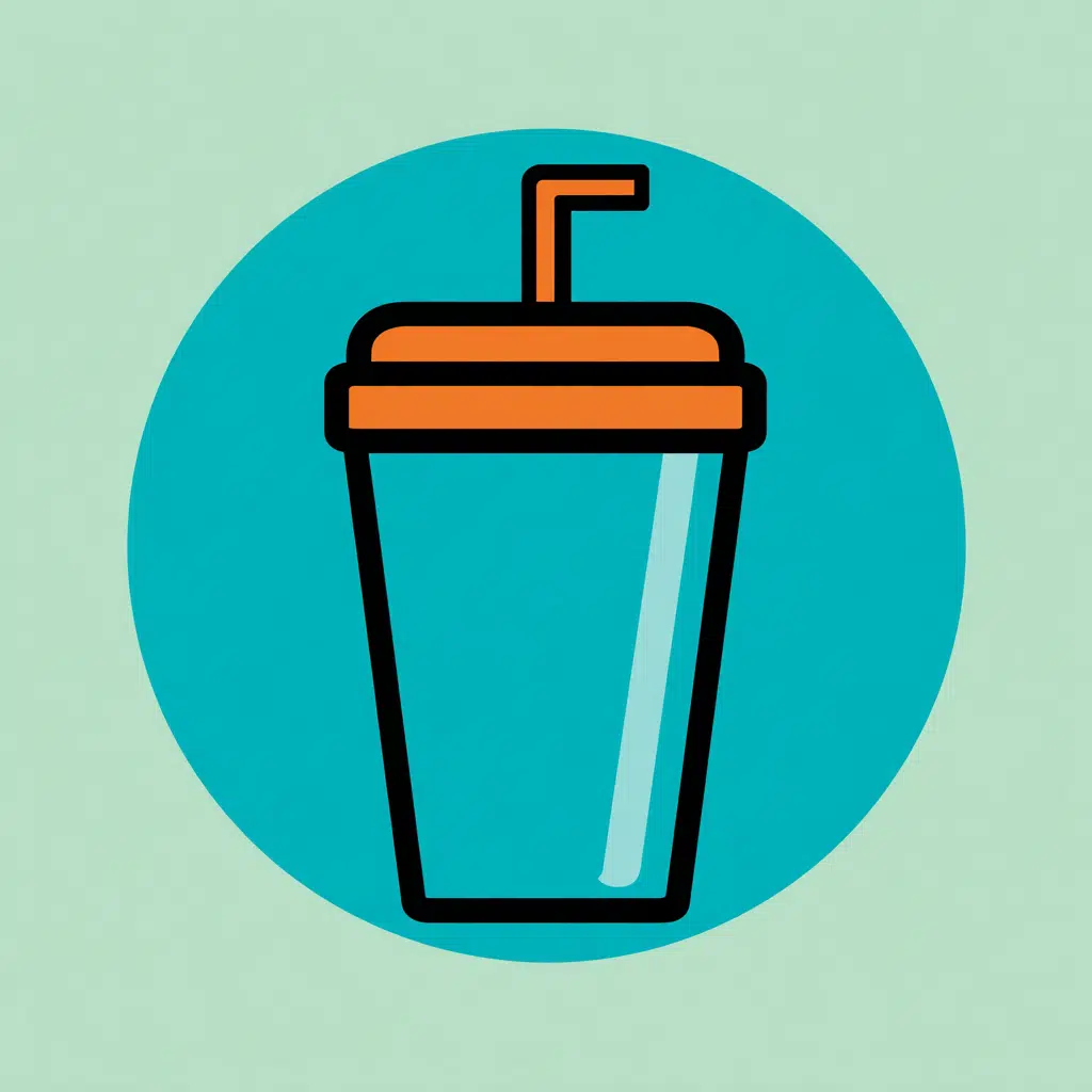 Flat icon of a cold drink cup with straw, for Sip category