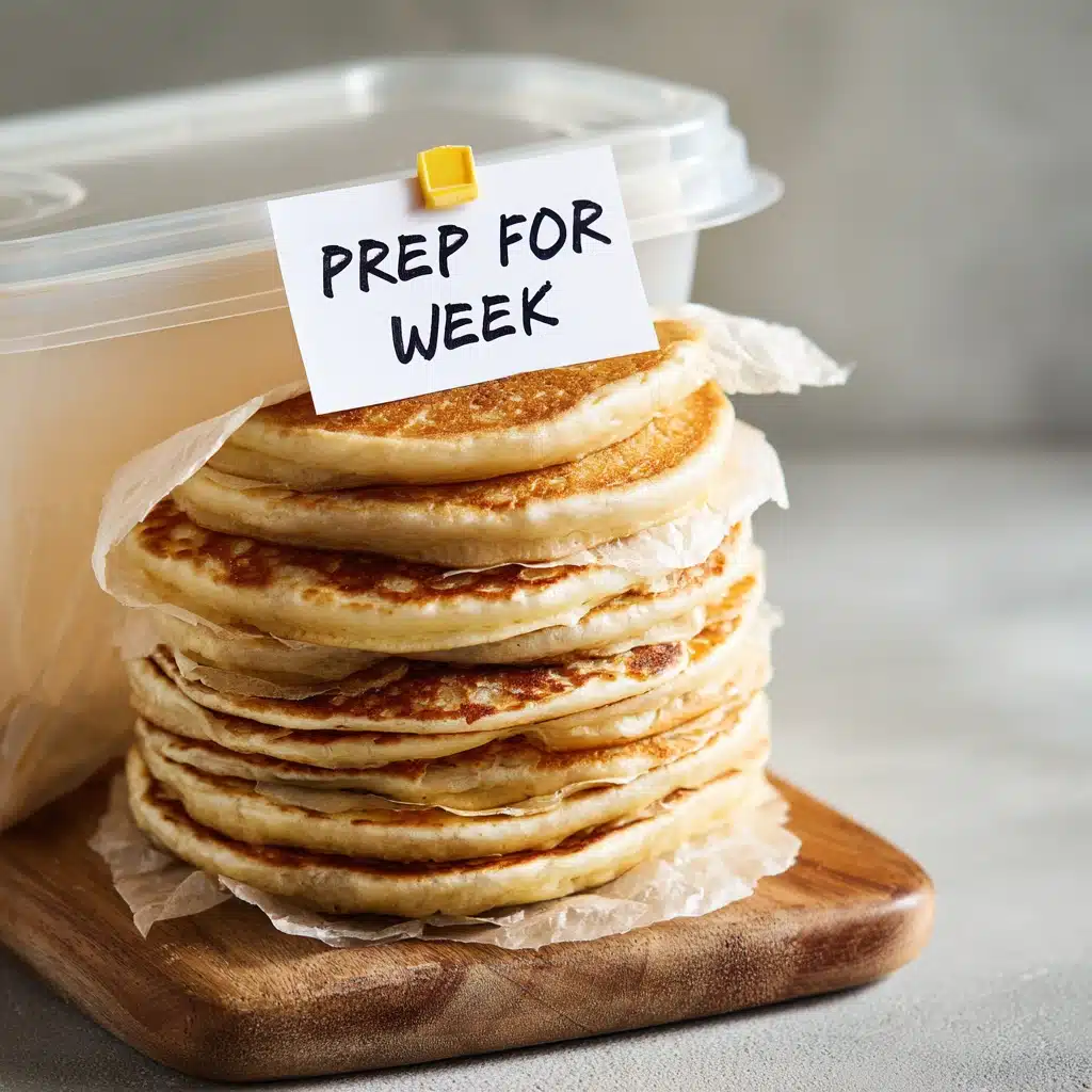 Prepped protein cottage cheese pancakes in freezer container