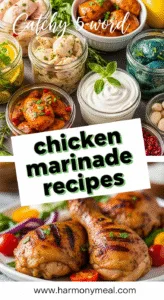 Chicken marinade with herbs, olive oil, lemon juice, and garlic.
