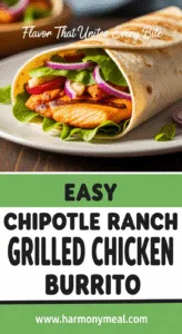 Easy Chipotle Ranch Grilled Chicken Burrito with vibrant colors and textures