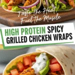 High Protein Spicy Grilled Chicken Wraps That Boost Energy Fast 2 High protein spicy grilled chicken wrap with fresh vibrant fillings