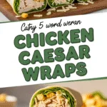 Chicken Caesar wraps with fresh romaine, chicken, Parmesan, and creamy dressing