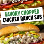 Savory chopped chicken ranch sub with creamy dressing and fresh vegetables