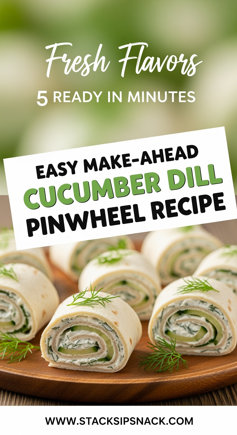 Easy Make-Ahead Cucumber Dill Pinwheel Recipe with fresh herbs