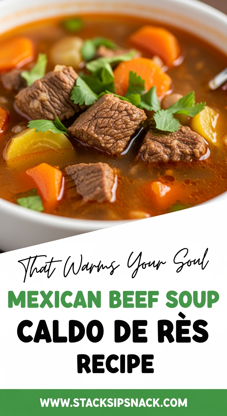 Mexican beef soup Caldo de Res with tender beef and vegetables