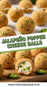 Crispy golden Jalapeño Popper Cheese Balls on rustic white platter
