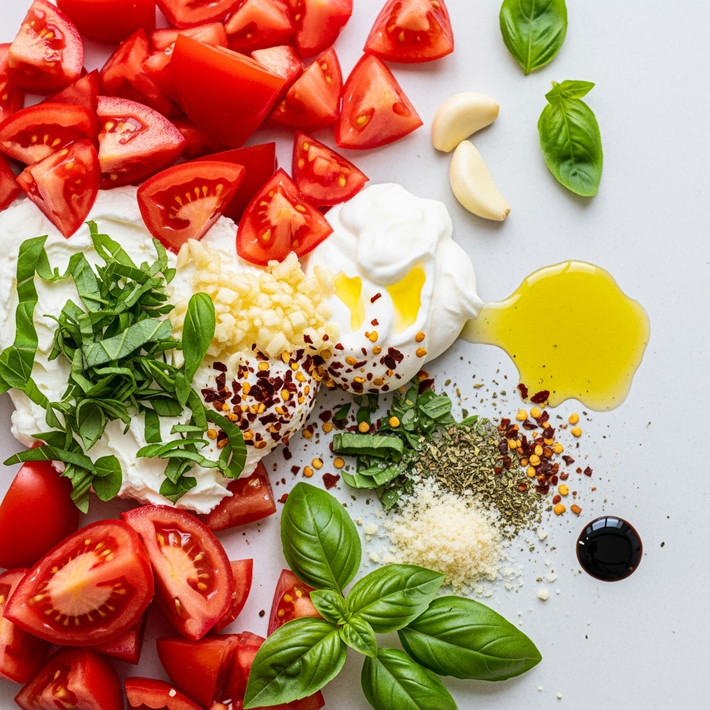 creamy-tomato-dip-pinterest-food Creamy homemade tomato dip with fresh herbs and Parmesan cheese