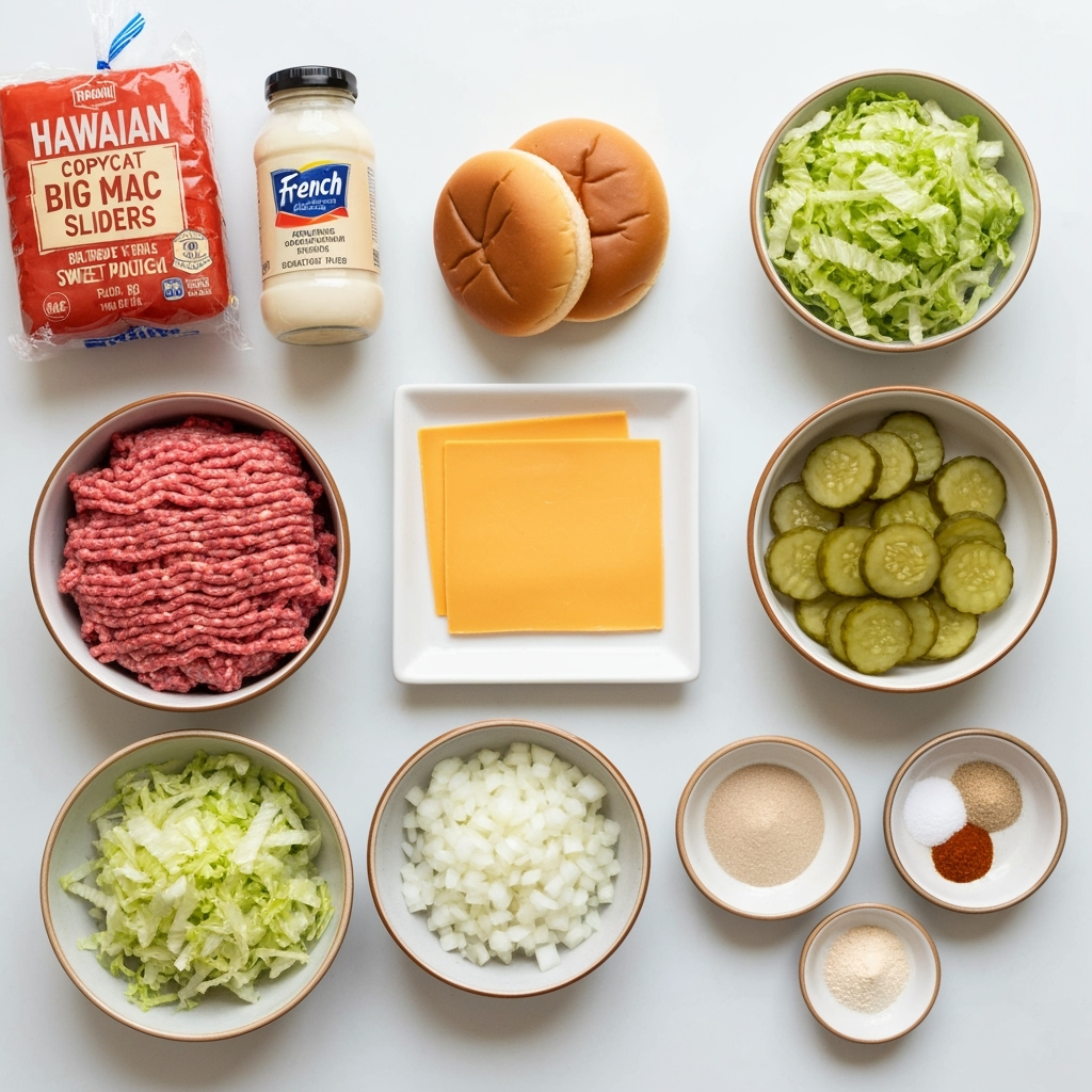 copycat big mac sliders ingredients flat lay 2025 09 30T192239.768Z