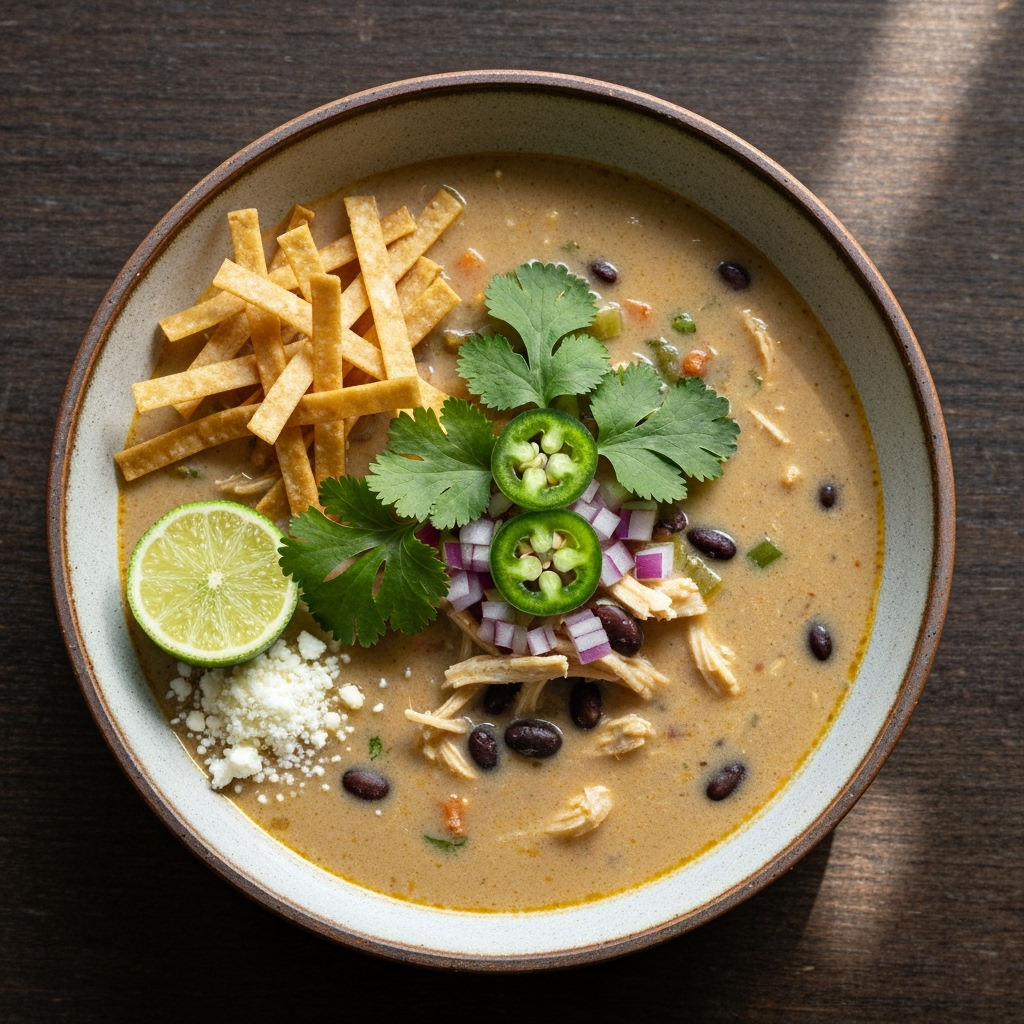 Velvety Chicken Tortilla Soup Delight 6 creamy chicken tortilla soup bowl 2025 09 30T204922.271Z 1