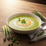 Cream of Spring Vegetable Soup 8 Creamy spring vegetable soup with asparagus and peas