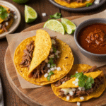 Crispy birria taco with consome dip and melted cheese.