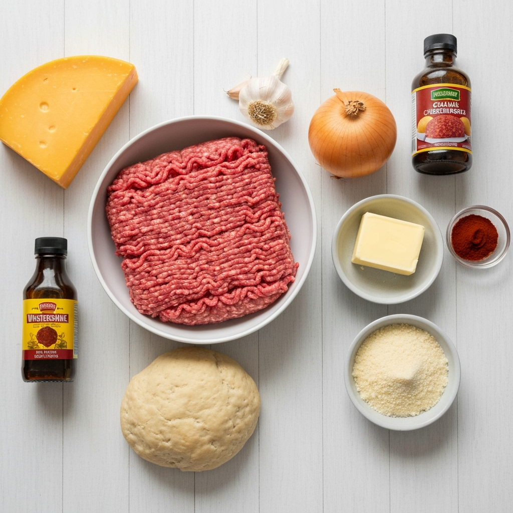 Irresistible Garlic Parmesan Cheeseburger Bombs 5 garlic parmesan cheeseburger bombs ingredients flatlay 2025 09 30T212058.677Z 1