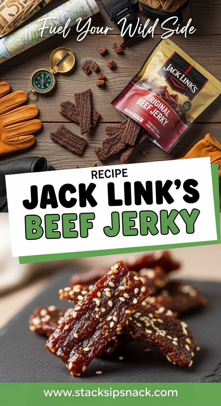 Jack Link's Beef Jerky 5 rustic hiking gear beef jerky closeup glossy texture 2025 09 30T163259.620Z 1
