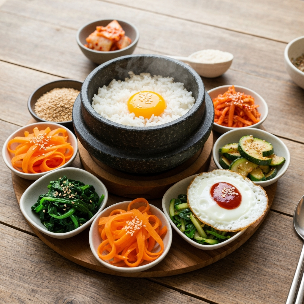 Easy Korean Bibimbap 6 Korean bibimbap deconstructed overhead closeup 2025 10 06T135256.723Z 1
