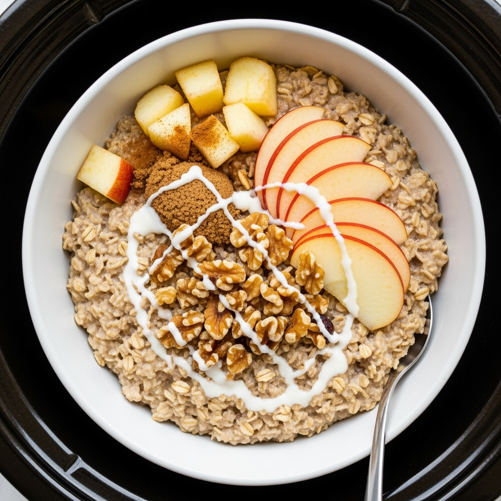 Slow Cooker Apple Cinnamon Steel-Cut Oats Recipe variation for 3