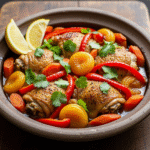 Slow cooker Moroccan chicken with carrots and apricots.