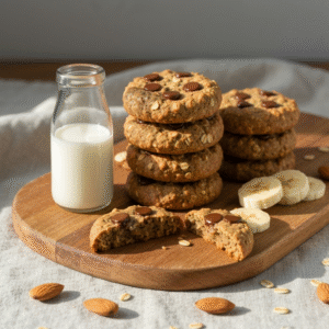 Healthy high protein banana oatmeal breakfast cookies recipe