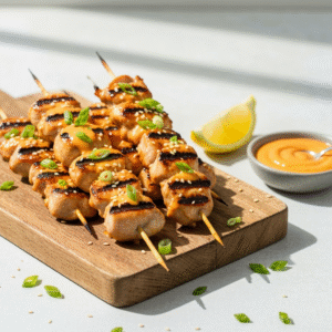 Bang Bang Chicken Skewers with creamy spicy sauce recipe