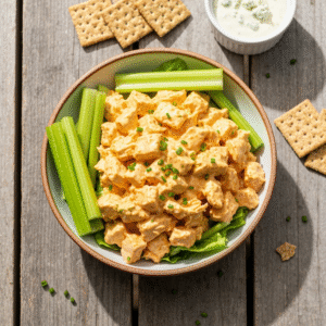 High protein buffalo chicken salad with yogurt dressing
