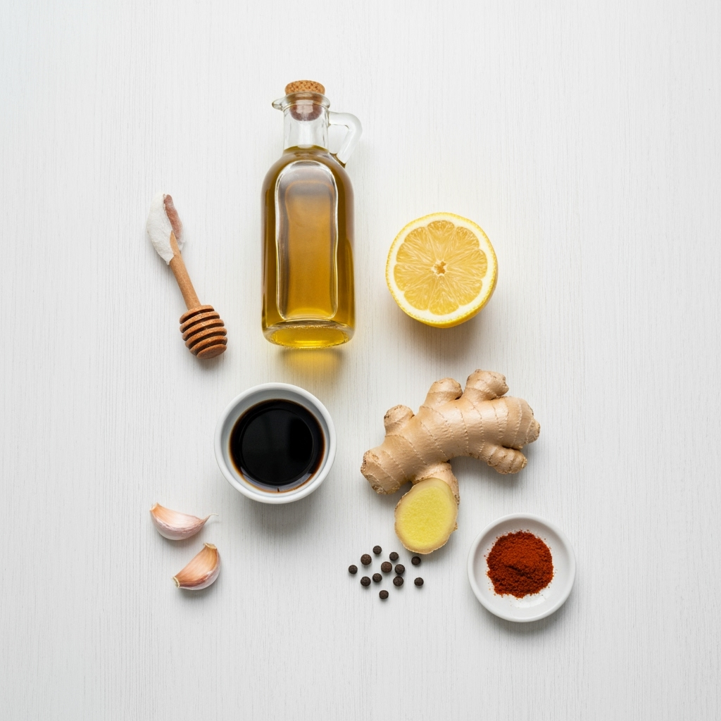 Chicken Thigh Marinade 5 chicken thigh marinade ingredients flat lay 2025 10 02T214325.388Z 1