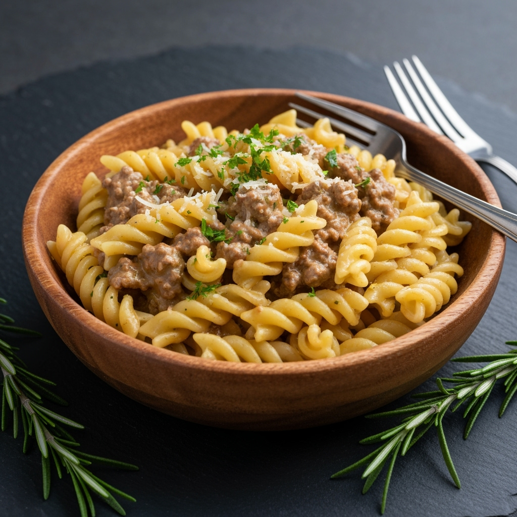 High Protein Creamy Beef Pasta Recipe 6 creamy beef pasta bowl wooden 2025 10 06T110105.148Z 1