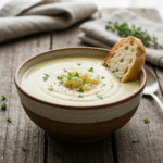 30-Minute Cauliflower Chicken Soup 6 Creamy cauliflower chicken soup recipe with parsley garnish.