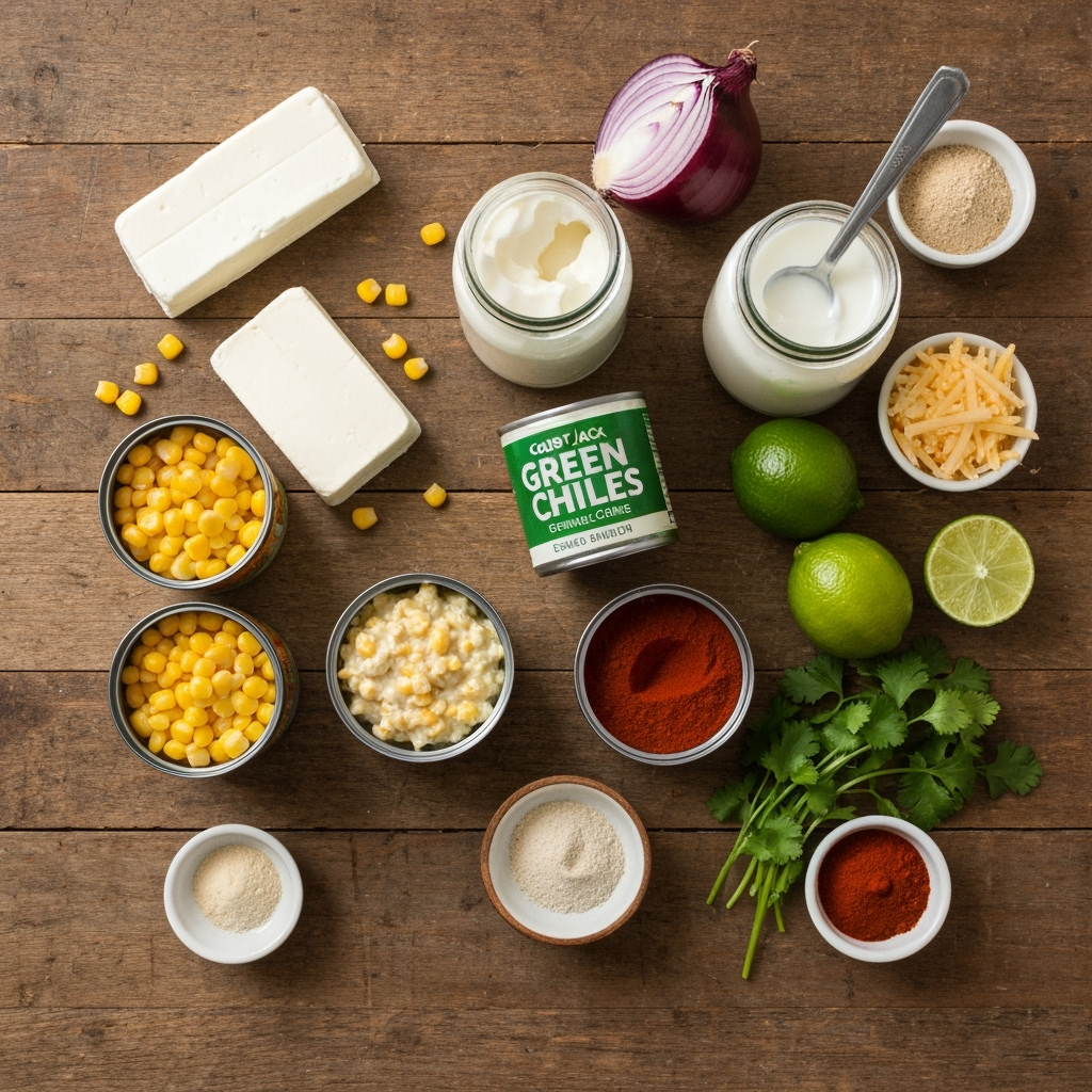 creamy corn dip ingredients overhead flat lay 2025 10 02T202247.075Z 1
