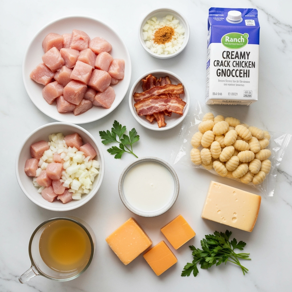 Creamy Crack Chicken Gnocchi 5 creamy crack chicken gnocchi ingredients overhead 2025 10 06T171951.601Z 1