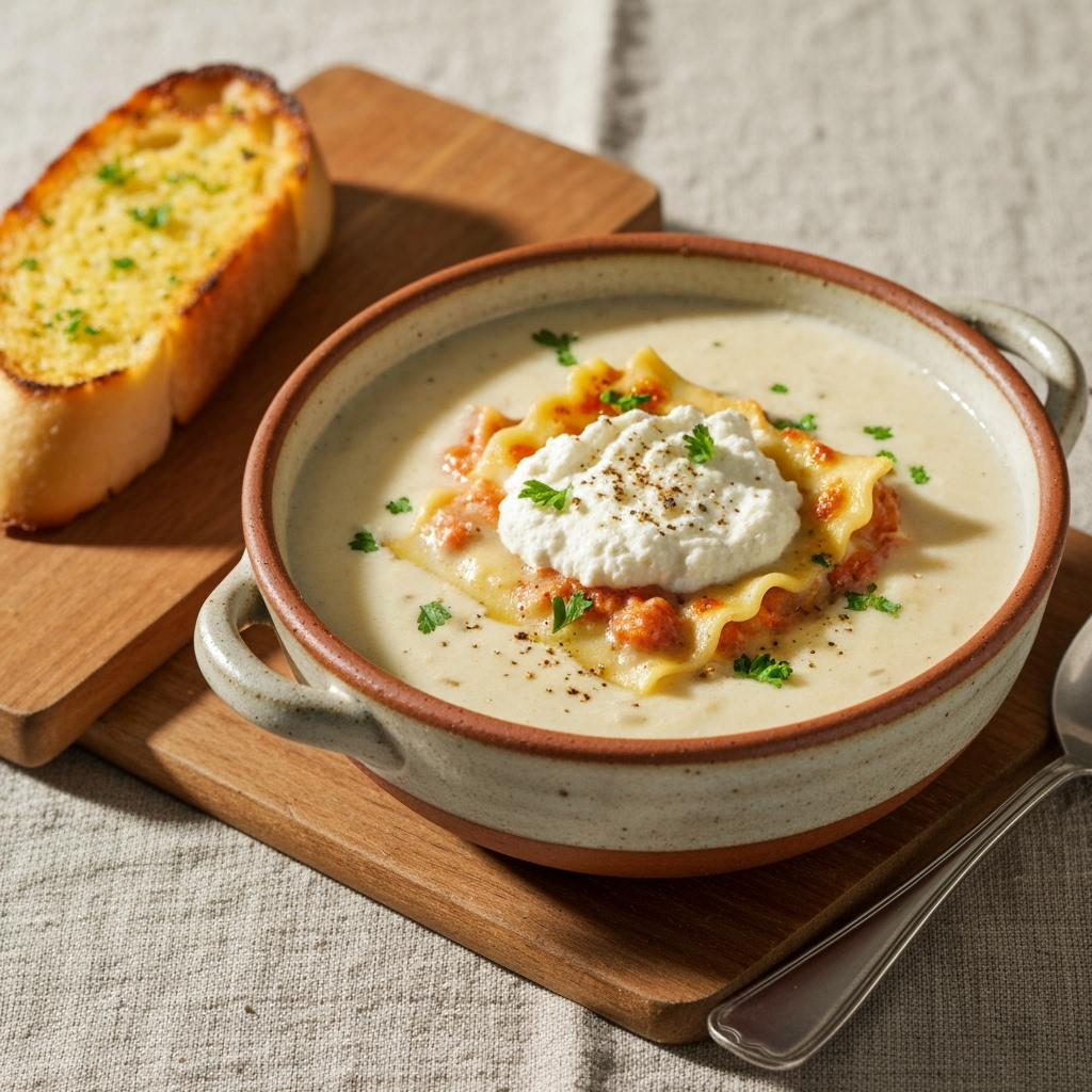 creamy lasagna soup ricotta garlic bread 2025 10 01T194927.632Z