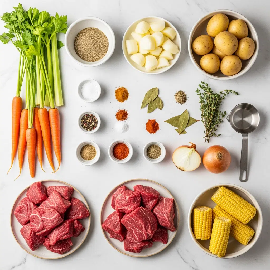 Crockpot Beef & Vegetable Soup Ingredients for 3
