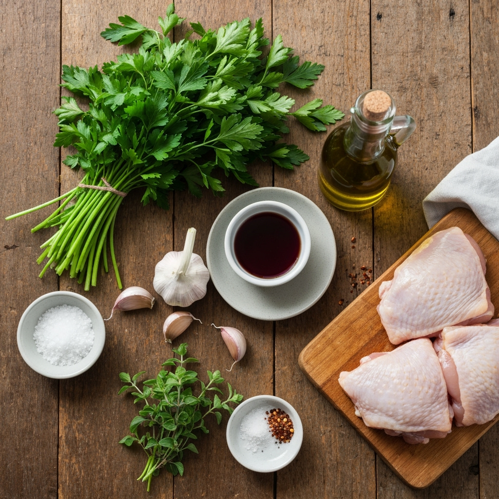 fresh chimichurri chicken thighs ingredients overhead 2025 10 01T060621.656Z 1