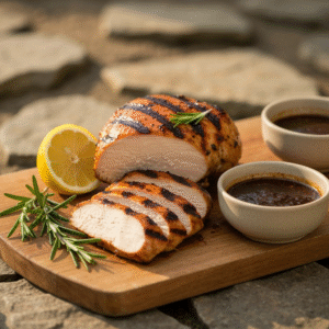 Juicy grilled chicken breast recipe with rosemary and lemon marinade