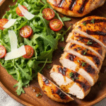 Grilled honey mustard chicken with arugula salad recipe