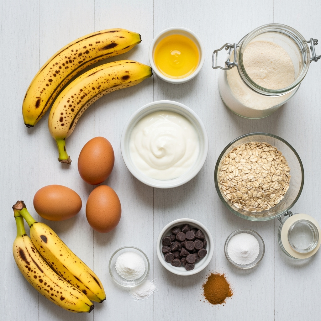 High Protein Delicious Banana Bread 5 healthy banana bread ingredients overhead 2025 10 05T215049.811Z 1