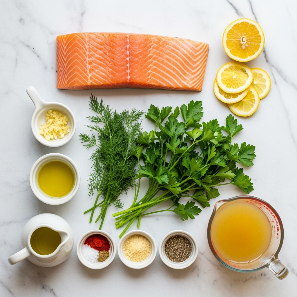 Slow Cooker Herb Salmon Ingredients for 3