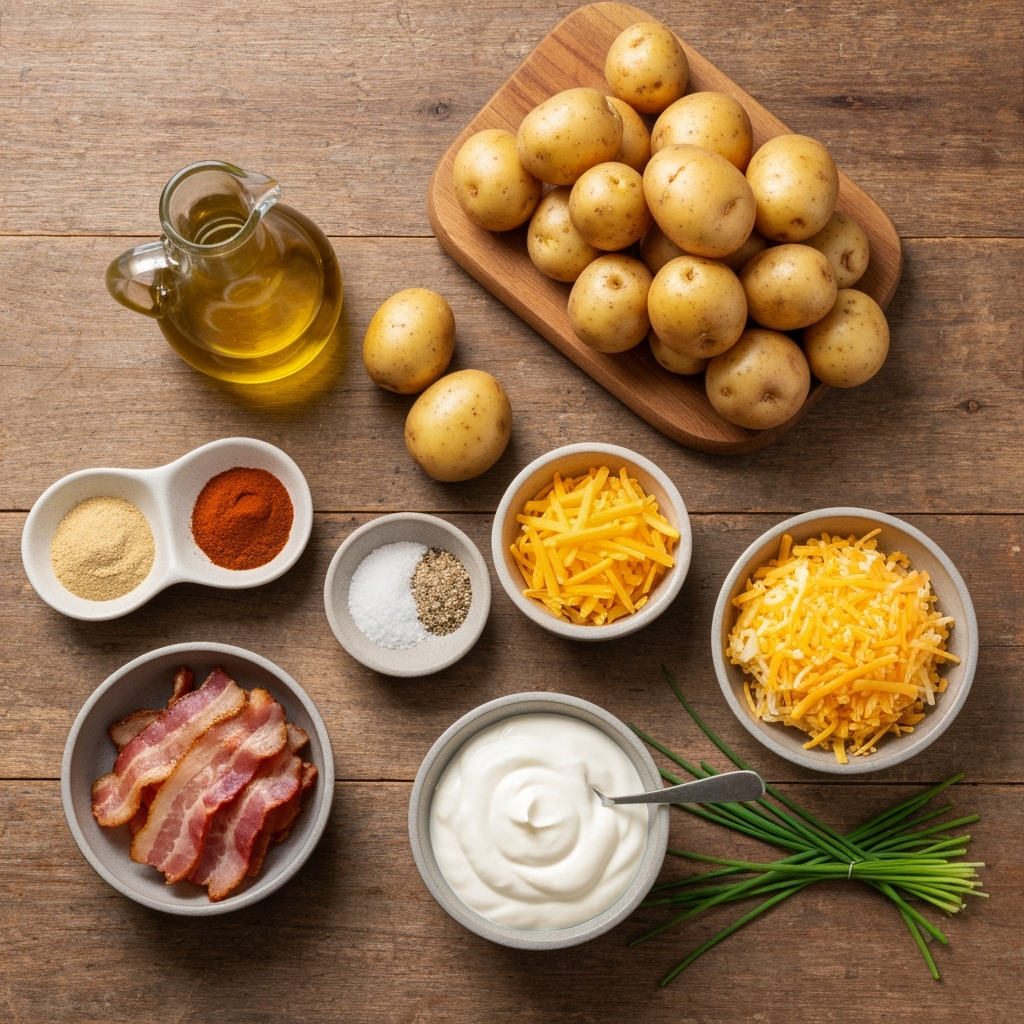 LOADED SMASHED POTATOES 5 loaded smashed potatoes ingredients flat lay 2025 10 04T200821.904Z 1