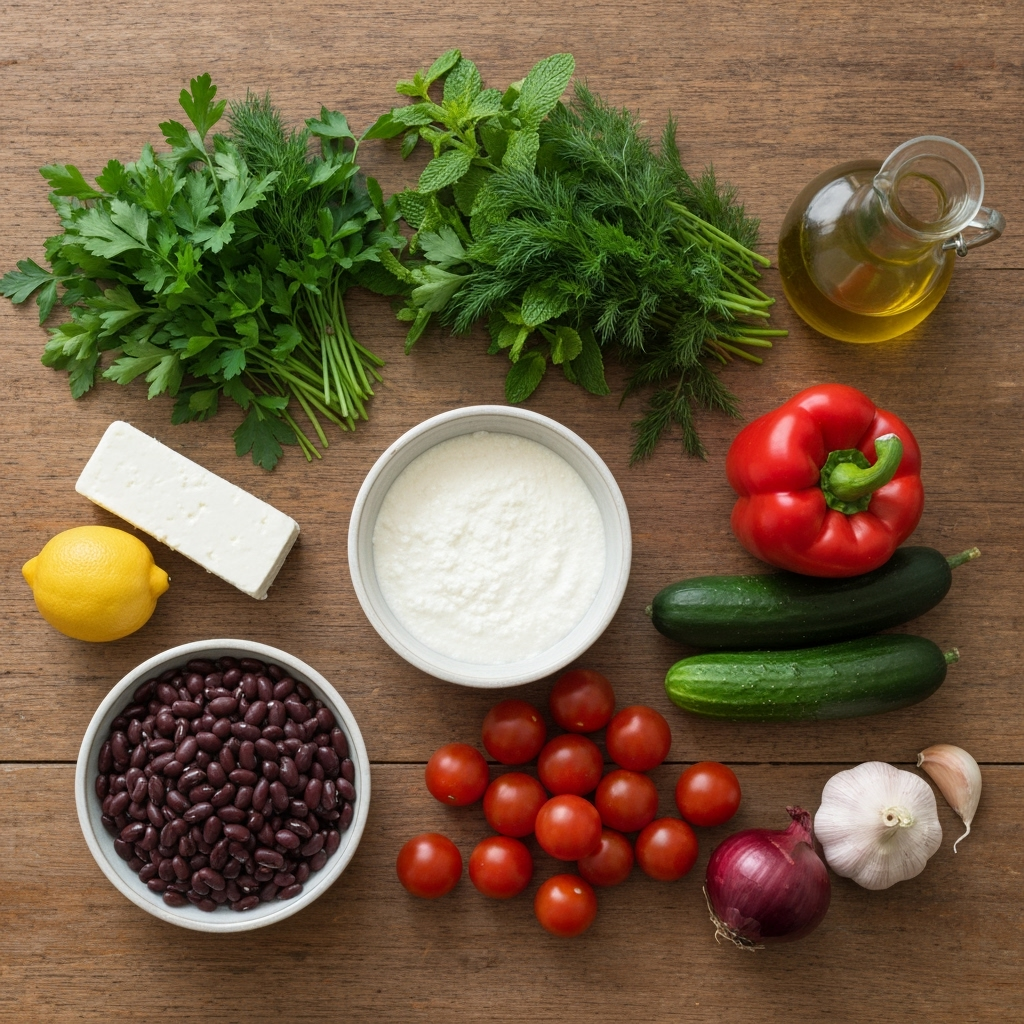 Mediterranean Black Bean Salad With Herbs & Feta 5 mediterranean black bean salad ingredients 2025 10 07T055257.048Z 1
